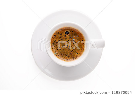Cup of coffee on a white background. Cup of coffee on a white background. 119870094