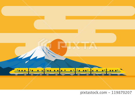 日式富士山背景插畫與玩具風格923型黃醫生 日式富士山背景插畫與玩具風格923型黃醫生 119870207