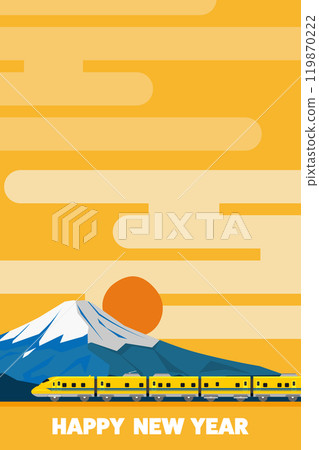 新年快樂字母與玩具風格 923 型博士黃日式背景垂直 119870222