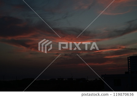 sunset sky on the mediterranean sea autumn 119870636