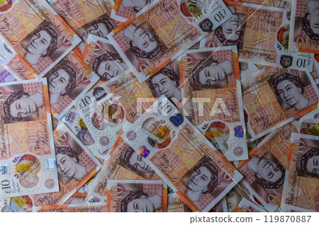 Closeup of english pounds banknotes 4 119870887