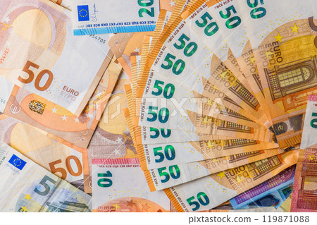 Euro cash background with selective focus. 119871088