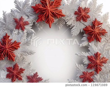 Round frame, Winter Snowflake Wreath, New Year Door Decoration, Circle of Blue and White Snowflakes, Christmas New Year 2025 Round frame, Winter Snowflake Wreath, New Year Door Decoration, Circle of Blue and White Snowflakes, Christmas New Year 2025 119871089
