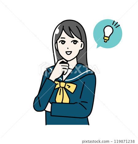 Illustration of a student in a school uniform 119871238