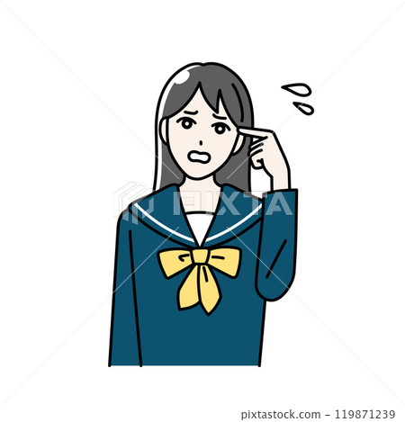 Illustration of a worried student in uniform Illustration of a worried student in uniform 119871239