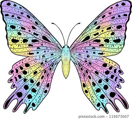 Colorful butterfly with digital watercolor effect. Colorful butterfly with digital watercolor effect. 119873007