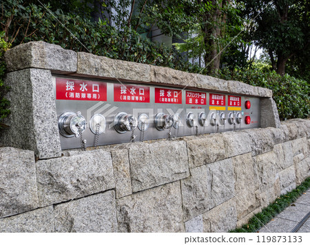 [Fire extinguishing equipment for high-rise buildings] Connected water pipe water inlet, sprinkler water inlet, water sampling inlet 119873133