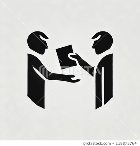 Pictogram of a person handing over documents Pictogram of a person handing over documents 119873764