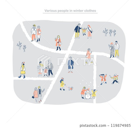 Various people walking on the street Winter 3 Various people walking on the street Winter 3 119874985