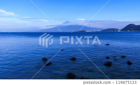 Autumn view of Mt. Fuji from Suruga Bay on the Izu Peninsula 119875133