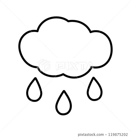Outline cloud with drops Stylized linear icon in trendy minimalism. Rainy weather sign design idea Outline cloud with drops Stylized linear icon in trendy minimalism. Rainy weather sign design idea 119875202
