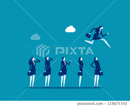 Career competition, job promotion or selfish colleagues jump over other people to get to goal, take advantage of coworker to success, selfish businessman jump over other people to achieve target. Career competition, job promotion or selfish colleagues jump over other people to get to goal, take advantage of coworker to success, selfish businessman jump over other people to achieve target. 119875350