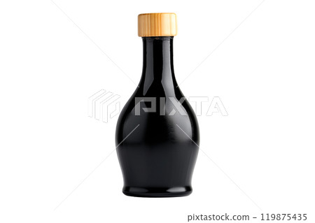 Bottle of dark soy sauce isolated on white transparent background. Bottle of dark soy sauce isolated on white transparent background. 119875435