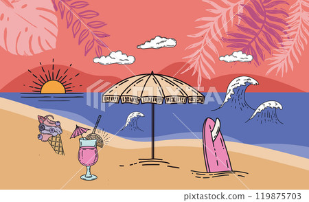 beach, pattern, seamless 119875703