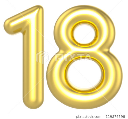 Number Gold Render Number Gold Render 119876596
