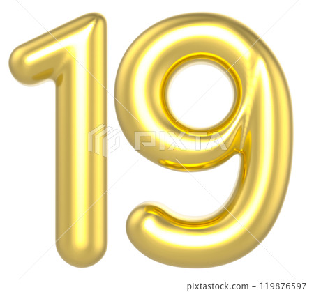 Number Gold Render Number Gold Render 119876597