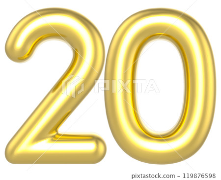 Number Gold Render Number Gold Render 119876598