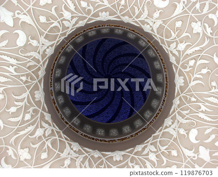 Ceiling of the Sheikh Zayed Mosque, Abu Dhabi, UAE. Beautiful background. Ceiling of the Sheikh Zayed Mosque, Abu Dhabi, UAE. Beautiful background. 119876703