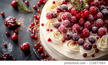 Decorated cake using Christmas cake 119877064