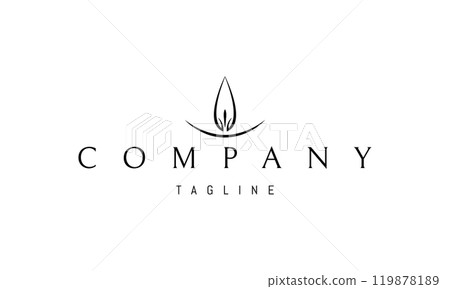 Vector logo with an abstract image of a drop over a bowl in the form of a flame. 119878189