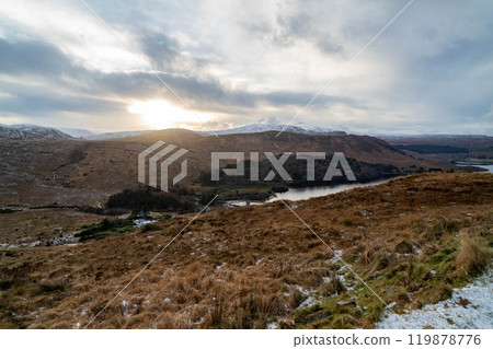 Poisen Glen next to Mount Errigal, the highest mountain in Donegal - Ireland. 119878776