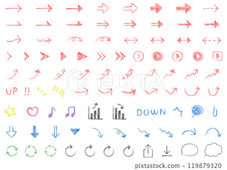 Simple hand-drawn watercolor arrow set Simple hand-drawn watercolor arrow set 119879320