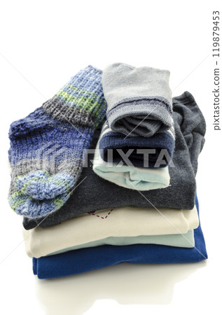 A stack of baby clothes A stack of baby clothes 119879453