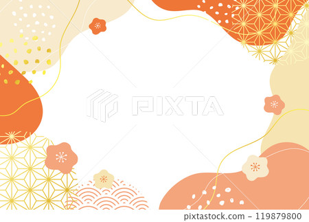 New Year's card, New Year, Japanese, modern, background, postcard 119879800