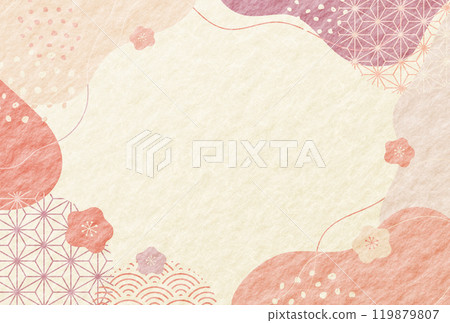 2025 New Year's card New Year Cute Japanese pattern Japanese paper background Postcard 2025 New Year's card New Year Cute Japanese pattern Japanese paper background Postcard 119879807