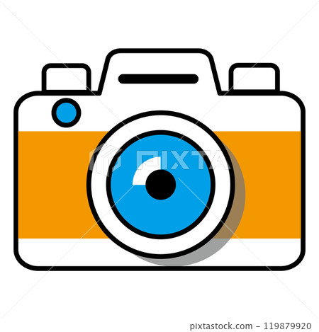 簡單而平坦的白色背景相機插圖 119879920