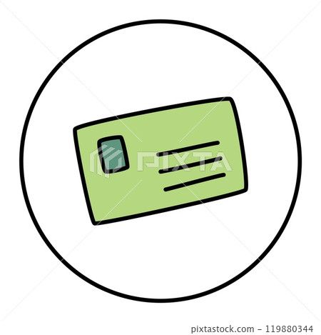 Doodle letter envelope icon or logo, hand drawn with thin black line 119880344