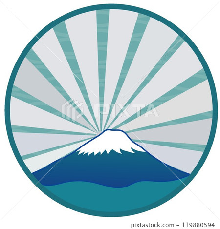 富士山和第一個日出的例證 119880594