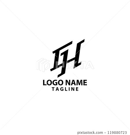 initial GH modern logo design vector 119880723