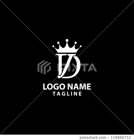 initial letter DJ crown monogram logo design vector initial letter DJ crown monogram logo design vector 119880732