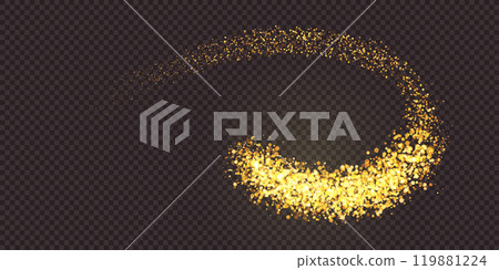 Golden glitter dust swirl as a firework or comet swoosh Golden glitter dust swirl as a firework or comet swoosh 119881224