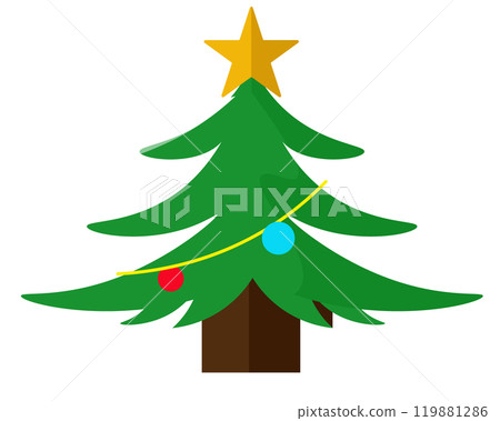 Christmas tree and Christmas gifts. Vector illustration 119881286