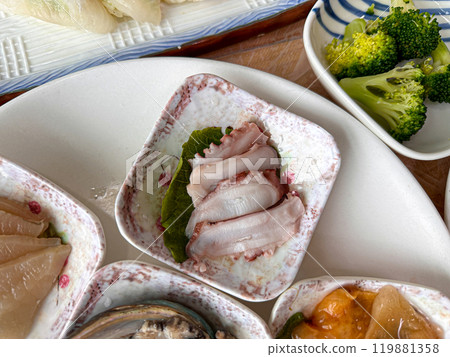 Korean Seafood Food. Boiled Octopus Sashimi 119881358