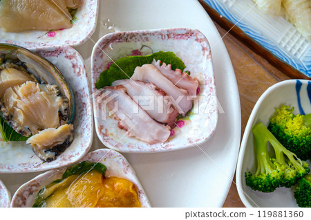 Korean Seafood Food. Boiled Octopus Sashimi Korean Seafood Food. Boiled Octopus Sashimi 119881360