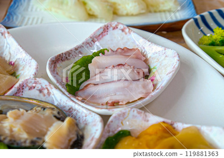 Korean Seafood Food. Boiled Octopus Sashimi 119881363