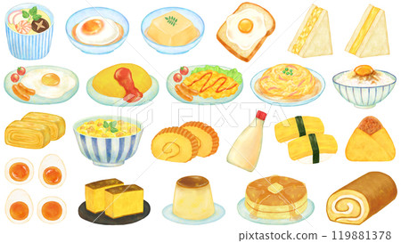 Egg dish illustration set Egg 119881378