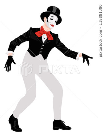 French mime. Vector isolated illustration 119881380