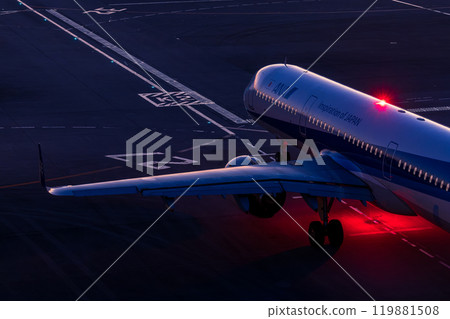 Passenger plane heading for a night flight 119881508