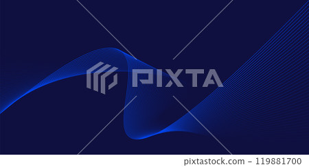 A blue wave abstract design against a dark blue background. Vector illustration 119881700