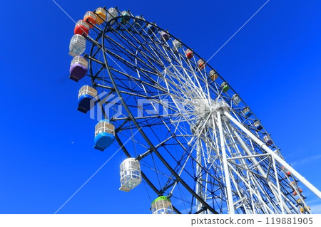 blue sky and ferris wheel blue sky and ferris wheel 119881905