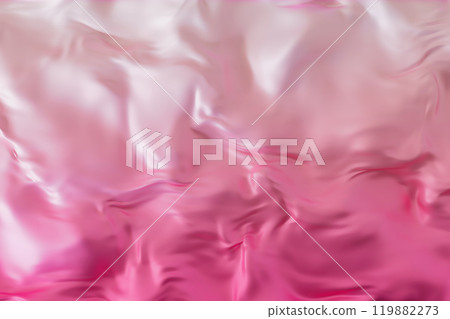 Soft and elegant pink gradient background with satin-like, fluid texture. Luxurious and dreamy feel. Ideal for use in branding, design, fashion, and beauty projects. Abstract backdrop. 3D render. 119882273