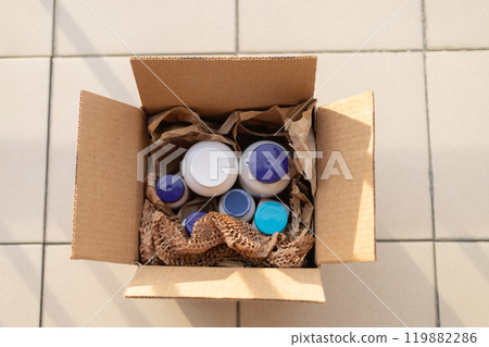 open box with vitamins, packaging open box with vitamins, packaging 119882286