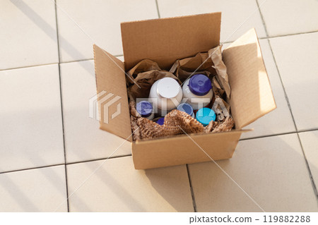 open box with vitamins, packaging 119882288