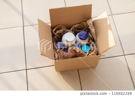 open box with vitamins, packaging 119882289