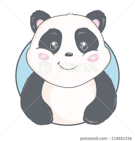 Cute Panda Holding Love Heart Cartoon Vector Icon Illustration Vector. Flat Cartoon Style 119882356