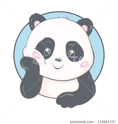 Cute Panda Holding Love Heart Cartoon Vector Icon Illustration Vector. Flat Cartoon Style Cute Panda Holding Love Heart Cartoon Vector Icon Illustration Vector. Flat Cartoon Style 119882357